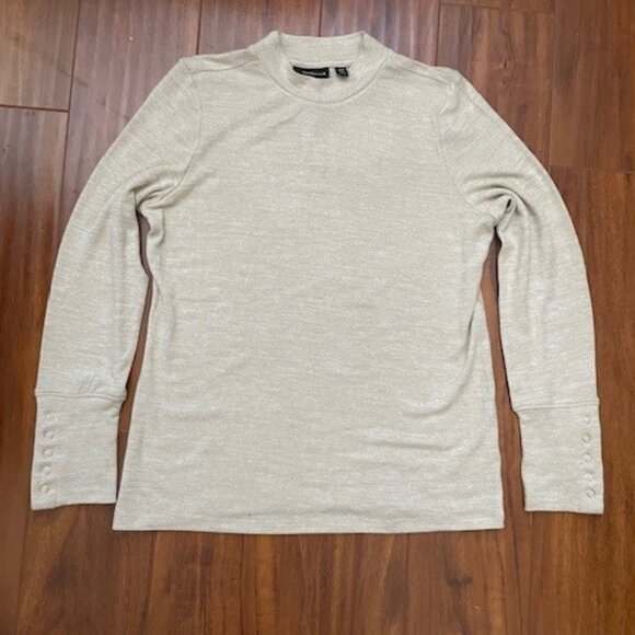 Rafaella Mock Neck Snap Cuff Sweater - Picture 9 of 10